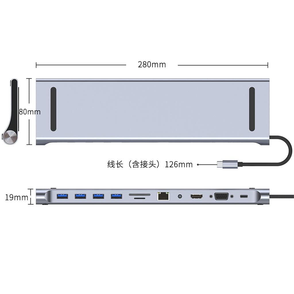 11-in-1 USB-C Hub with 4K HDMI, RJ45, SD/TF & PD