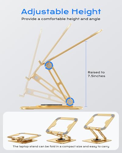 LOXP Adjustable Laptop Stand with 360° Rotating Base