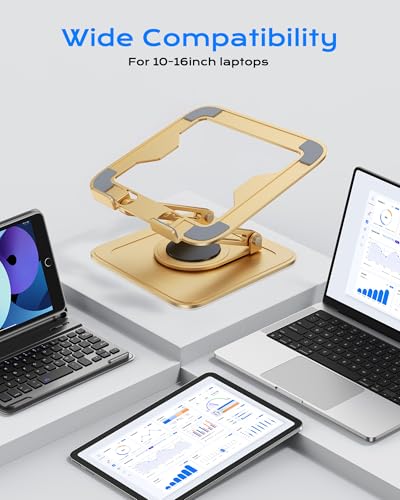 LOXP Adjustable Laptop Stand with 360° Rotating Base