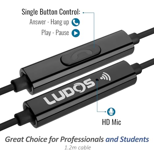 LUDOS Zenith Wired Earbuds with Microphone & 3.5mm Jack