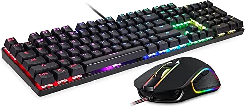 Wired Mechanical Gaming Keyboard & Mouse Combo with RGB Backlight
