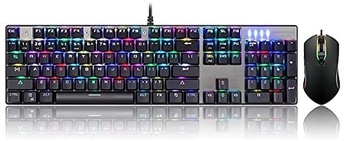 Wired Mechanical Gaming Keyboard & Mouse Combo with RGB Backlight
