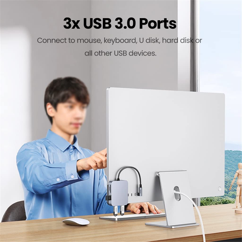 Lsrwhnyy 5-in-1 USB-C Hub with USB 3.0, SD & TF Reader
