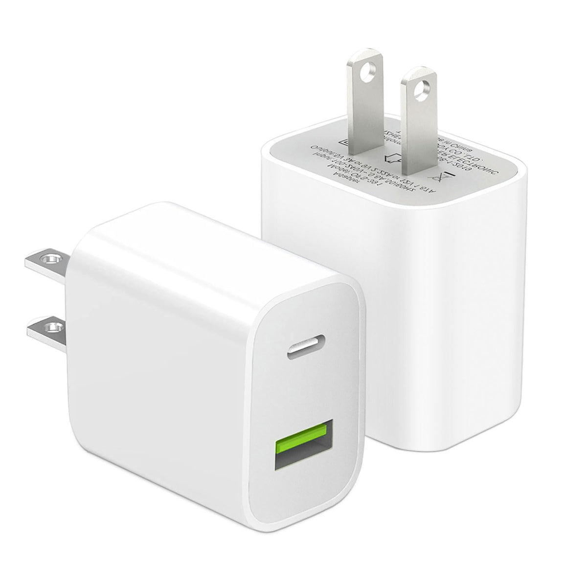 2 Pack USB C Charger Block, Dual Port Type C Wall Charger Fast Charging