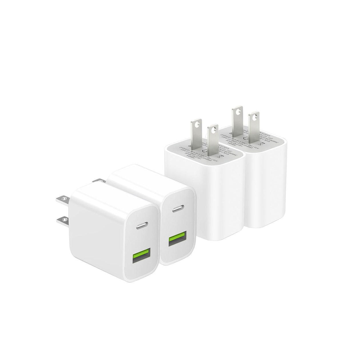 2 Pack USB C Charger Block, Dual Port Type C Wall Charger Fast Charging