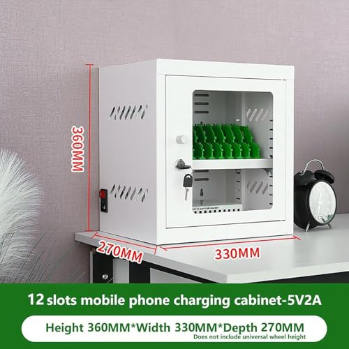 Mobile Phone Charging Cabinet with Wheels - Portable Storage Box for Conference Room