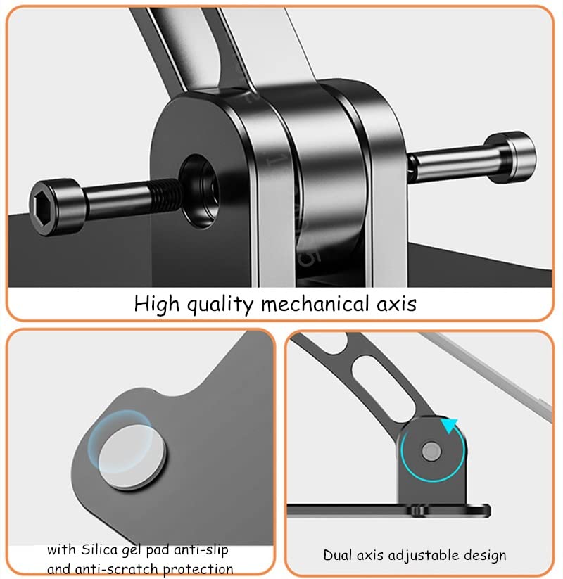 Adjustable Dual-Axis Aluminum Tablet & Smartphone Stand