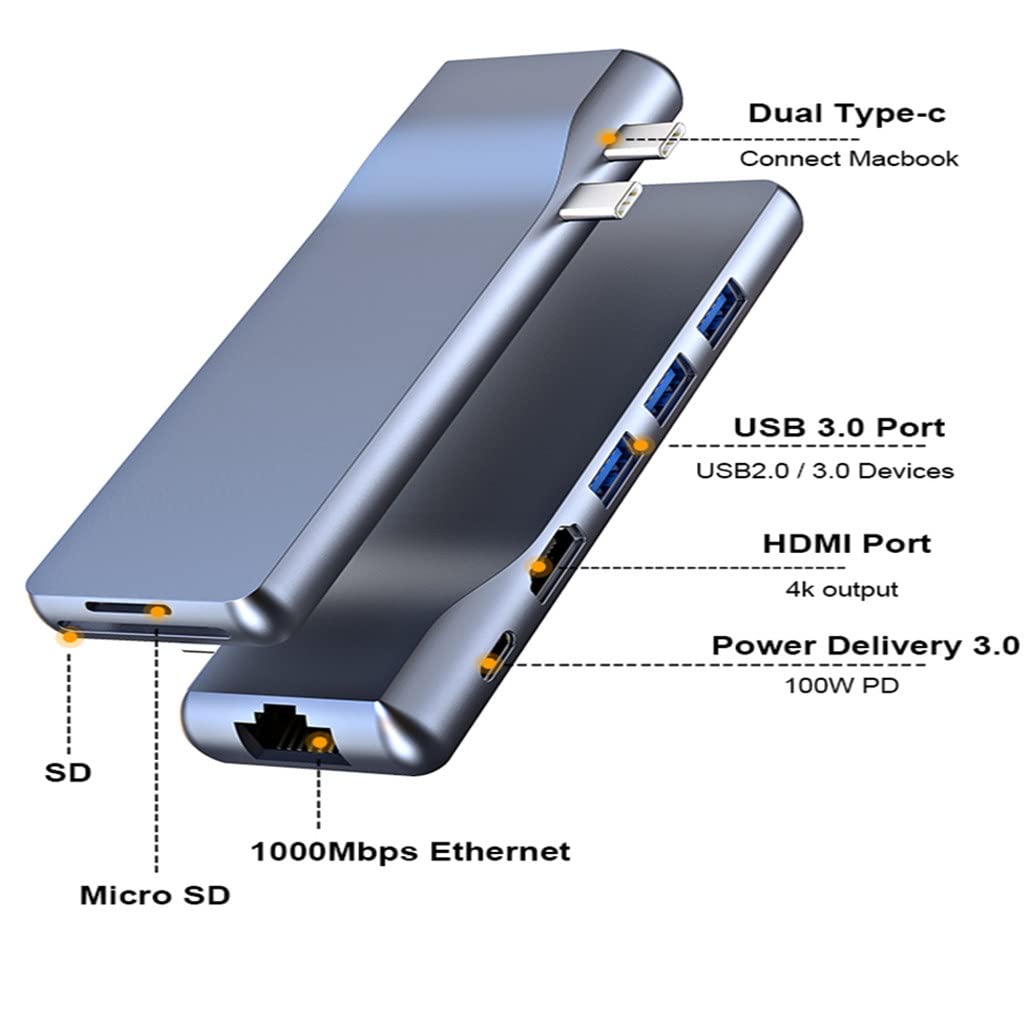 8-in-1 USB-C Hub with 4K HDMI, Ethernet & 100W PD