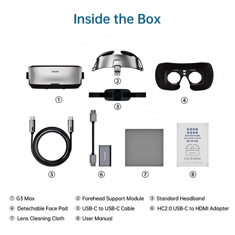 GOOVIS G3 MAX 2.5K Micro-OLED Personal Cinema Headset Bundle