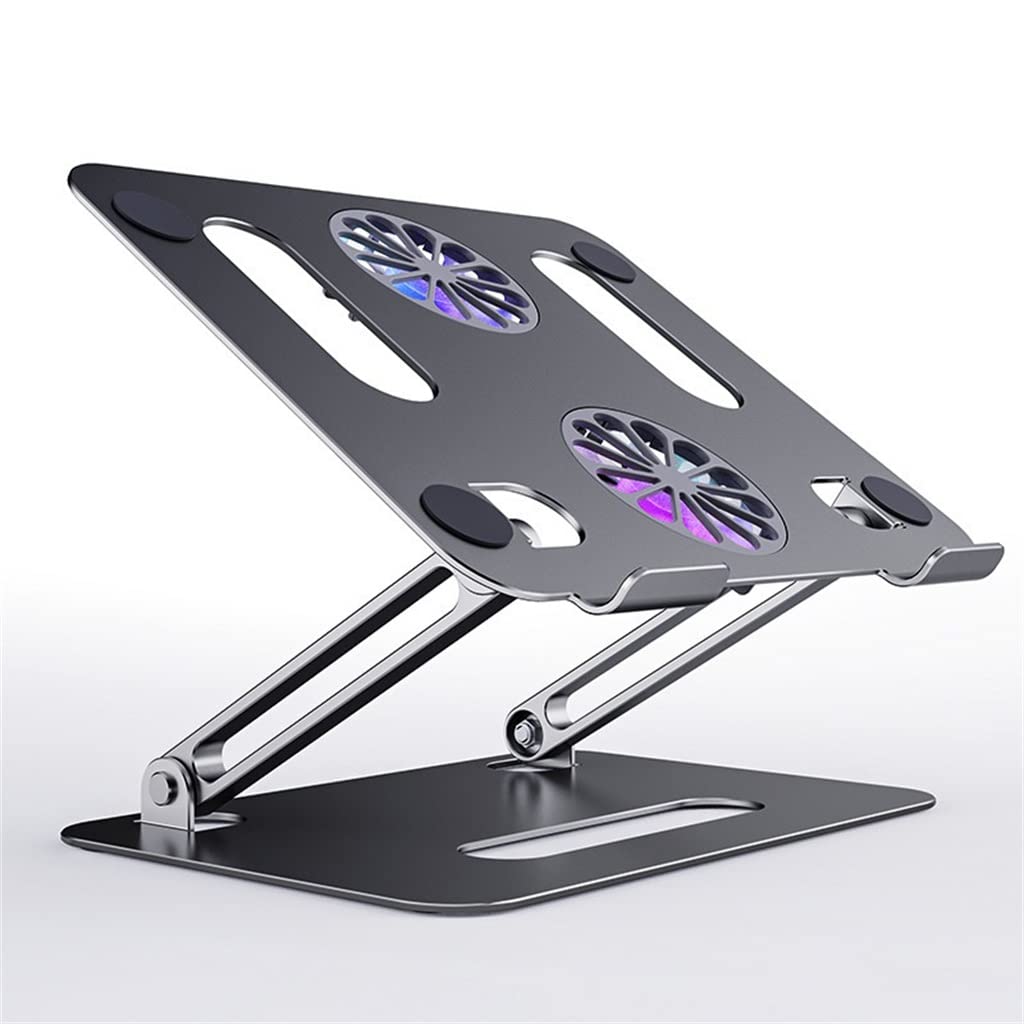Foldable Aluminum Laptop Cooling Stand with Dual Fans