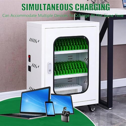 Mobile Phone Charging Cabinet with Wheels - Portable Storage Box for Conference Room
