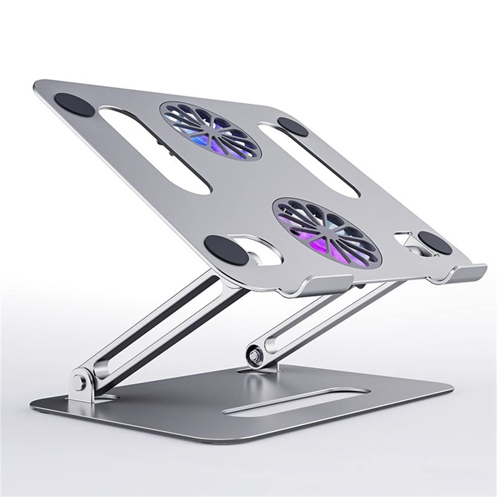 Foldable Aluminum Laptop Cooling Stand with Dual Fans