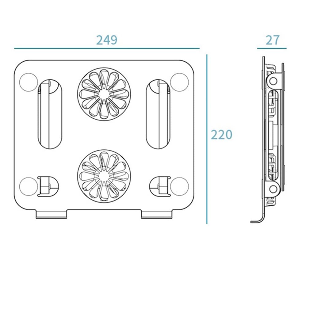 Foldable Aluminum Laptop Cooling Stand with Dual Fans