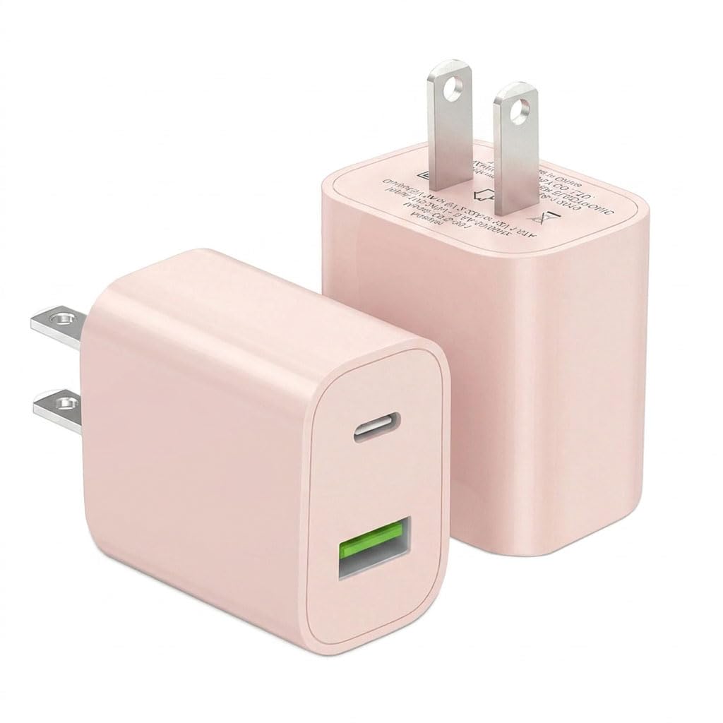 2 Pack USB C Charger Block, Dual Port Type C Wall Charger Fast Charging