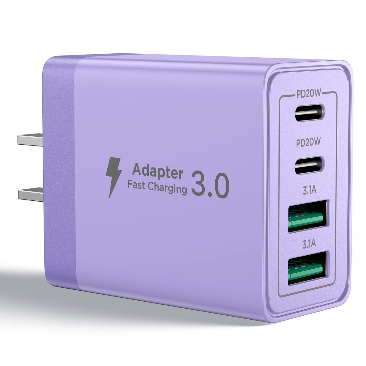 Aioneus USB C Charger Block, 40W Fast Charging Block Type C Charging Block 4-Port Dual Port PD+QC Wall Charger Head Cube for iPhone 17 16 15 14 13