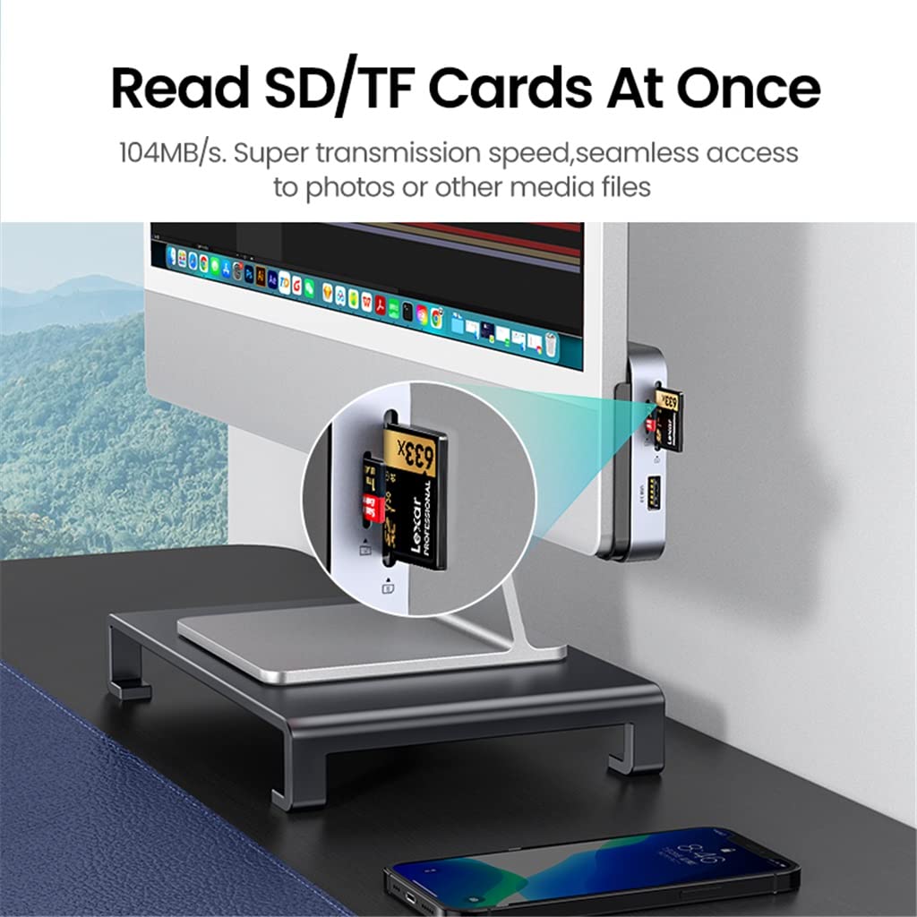 Lsrwhnyy 5-in-1 USB-C Hub with USB 3.0, SD & TF Reader