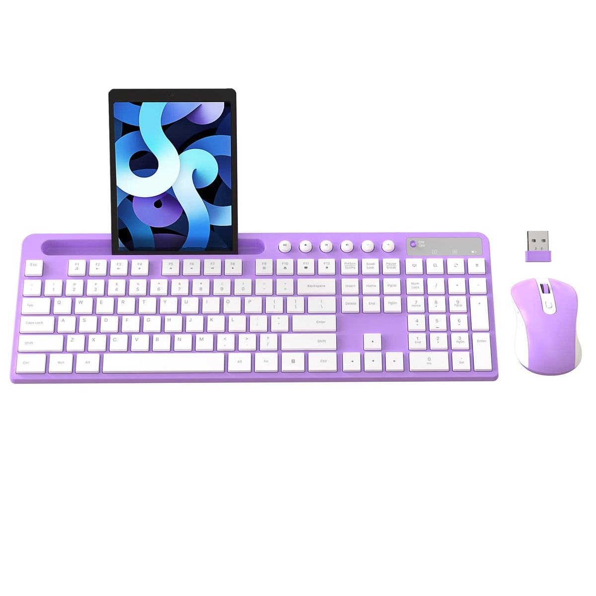MARVO Wireless Keyboard & Mouse Combo with Phone Holder