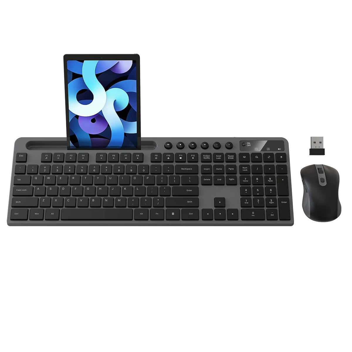 MARVO Wireless Keyboard & Mouse Combo with Phone Holder