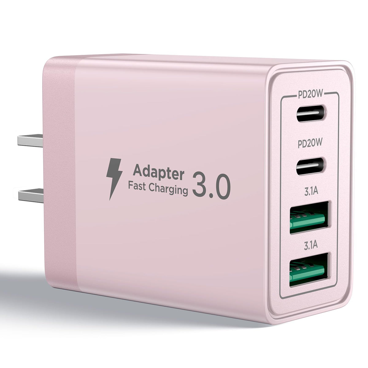 Aioneus USB C Charger Block, 40W Fast Charging Block Type C Charging Block 4-Port Dual Port PD+QC Wall Charger Head Cube for iPhone 17 16 15 14 13
