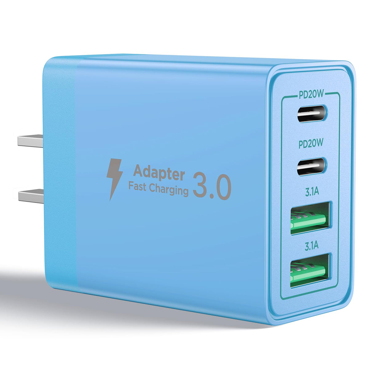 Aioneus USB C Charger Block, 40W Fast Charging Block Type C Charging Block 4-Port Dual Port PD+QC Wall Charger Head Cube for iPhone 17 16 15 14 13
