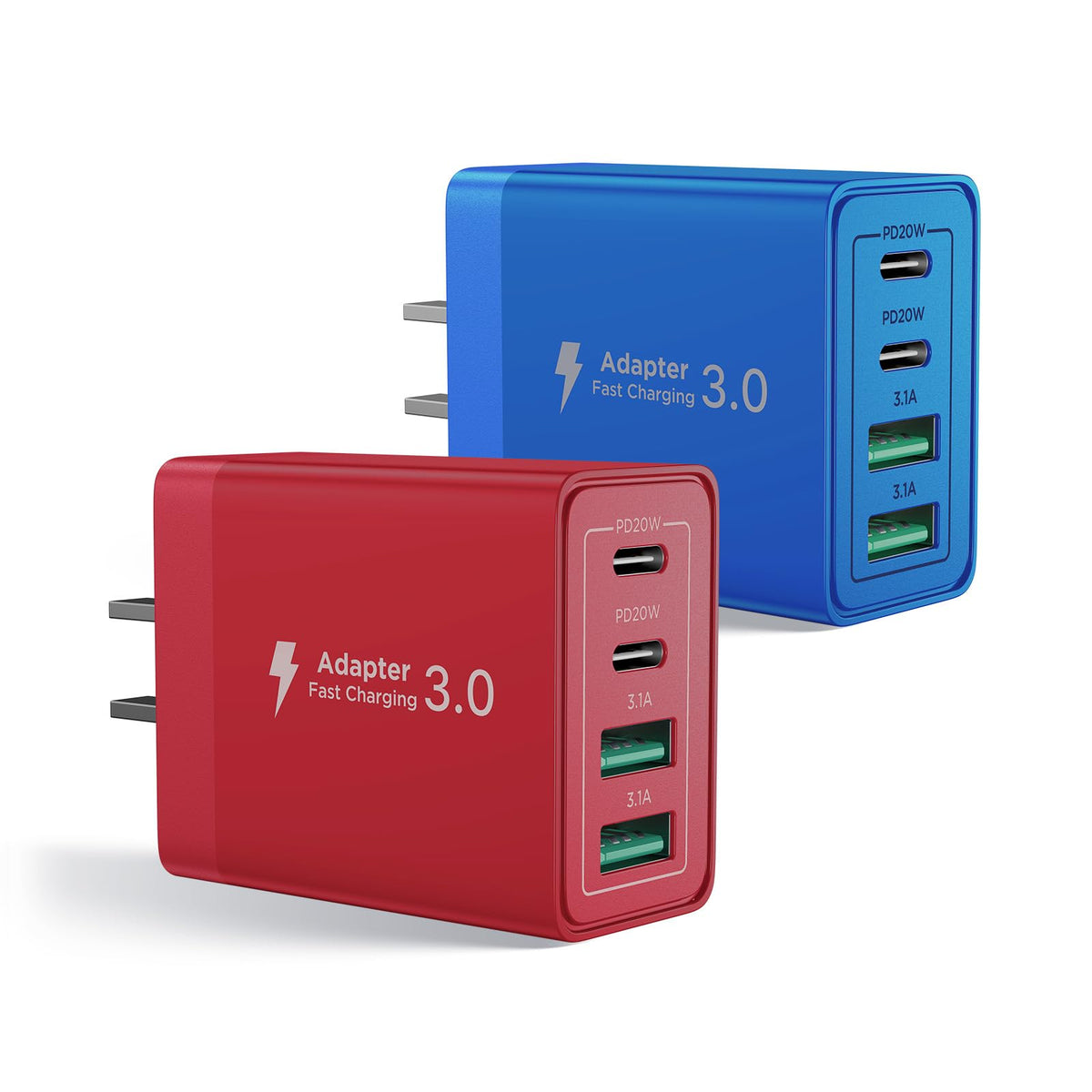 Aioneus USB C Charger Block, 40W Fast Charging Block Type C Charging Block 4-Port Dual Port PD+QC Wall Charger Head Cube for iPhone 17 16 15 14 13