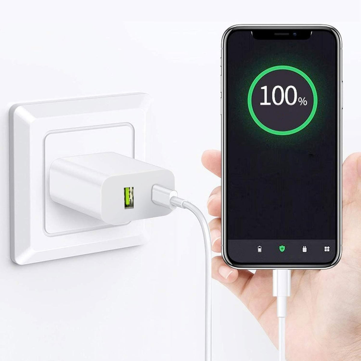 2 Pack USB C Charger Block, Dual Port Type C Wall Charger Fast Charging