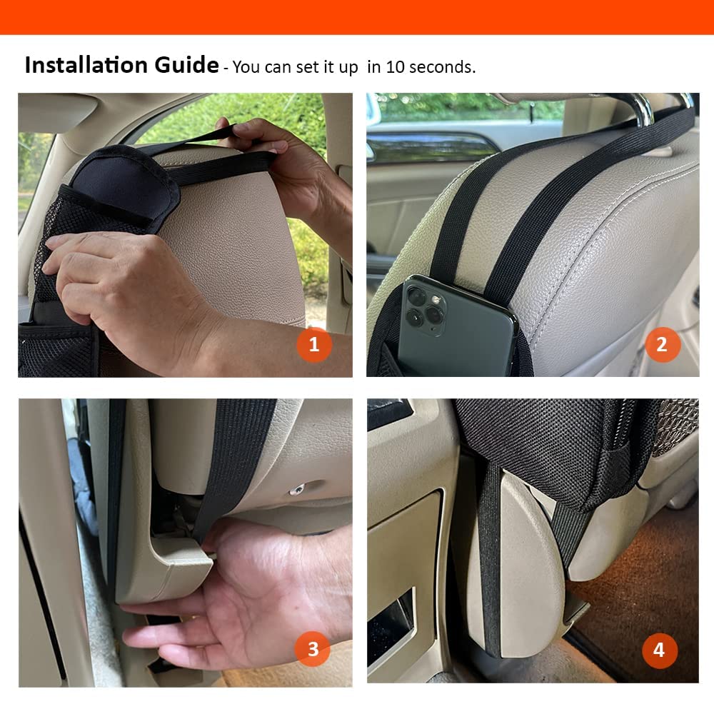 Luckybay Car Seat Side Organizer with Storage Pockets