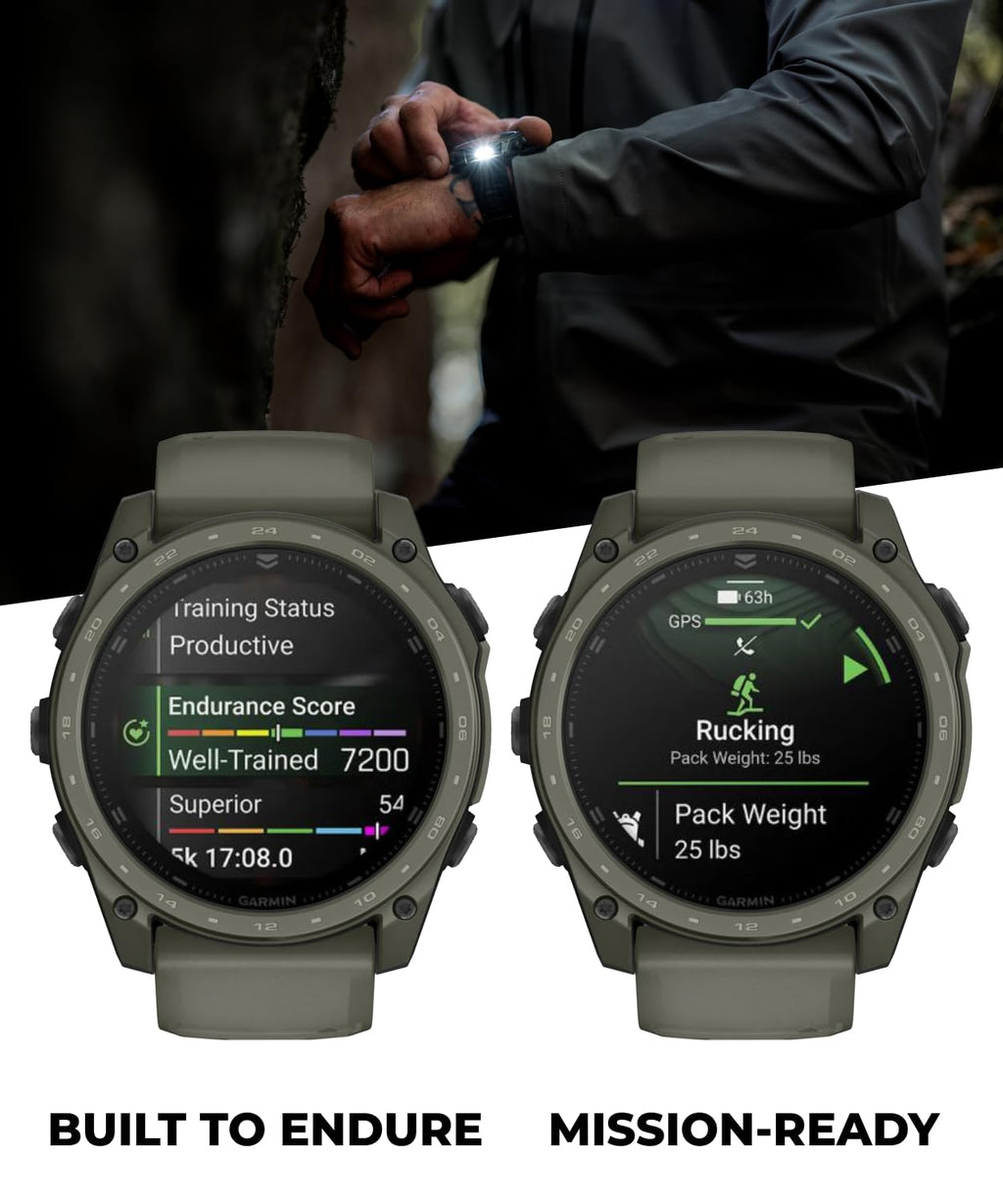 Garmin Tactix 8 51mm AMOLED Tactical GPS Smartwatch Bundle