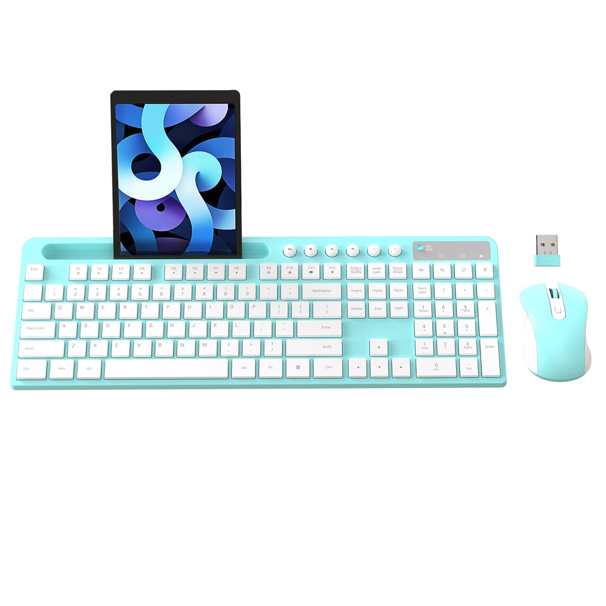 MARVO Wireless Keyboard & Mouse Combo with Phone Holder