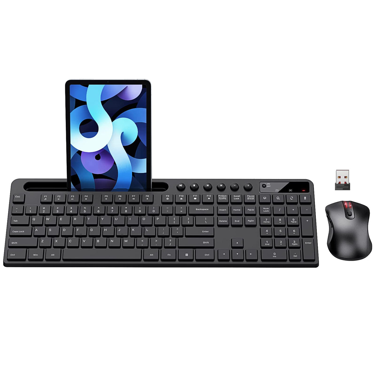 MARVO Wireless Keyboard & Mouse Combo with Phone Holder