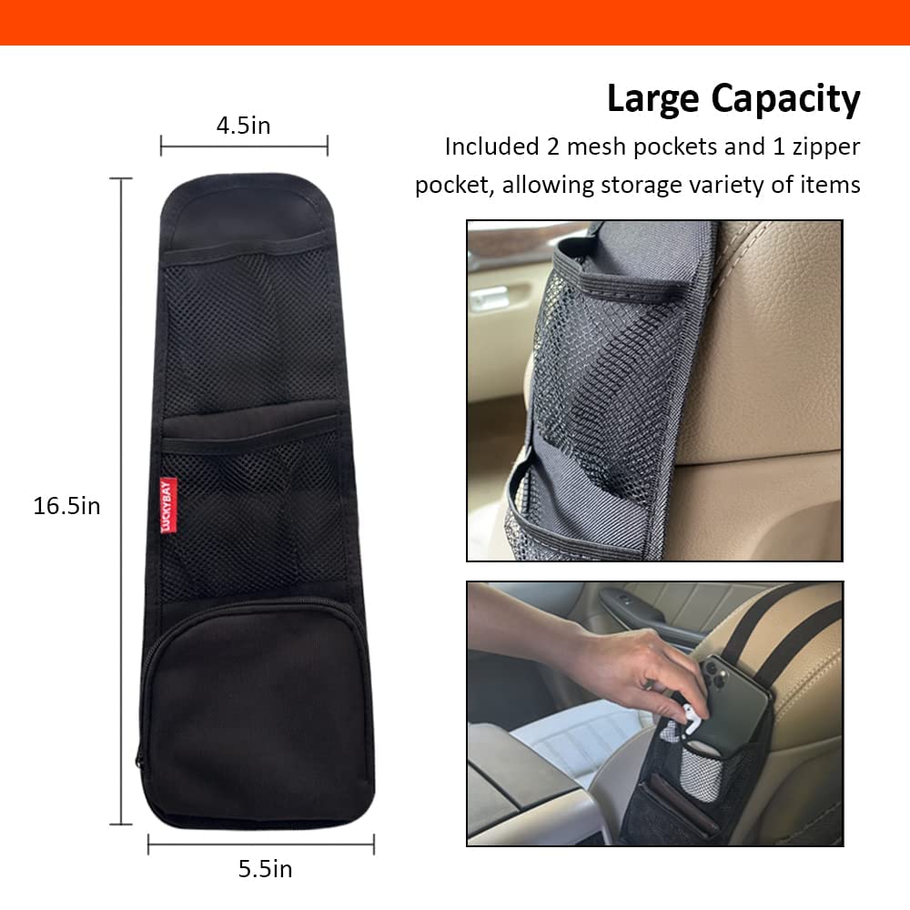 Luckybay Car Seat Side Organizer with Storage Pockets