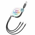 Custom Retractable 3-in-1 Charging Cable with Full-Color Logo