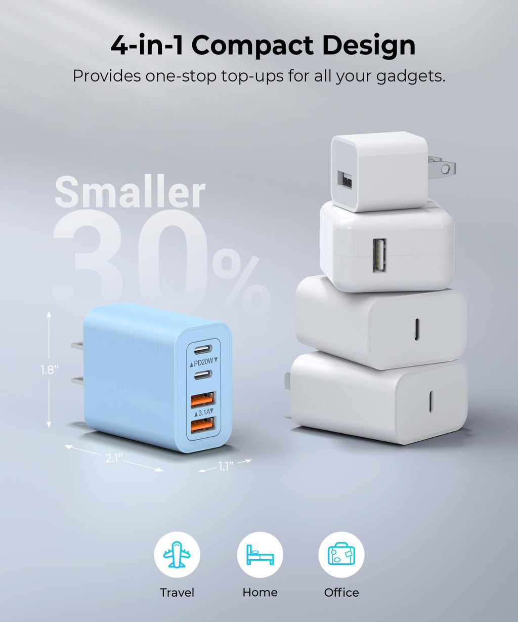 Dulums 2 Pack 40w USB C Wall Charger