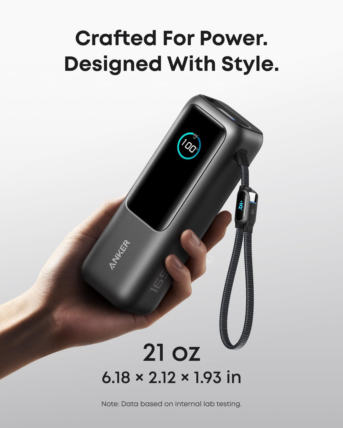 Anker Laptop Power Bank, 25,000mAh Portable Charger with Triple 100W USB-C Ports for Multi-Device Charging, Built-in and Retractable Cables, for iPhone 16/15 Series, MacBook, Samsung, and More