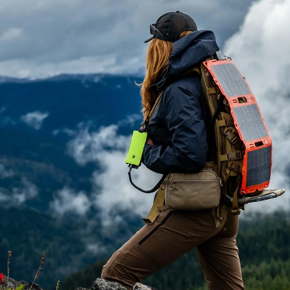 Dark Energy Backcountry Bundle - Poseidon Pro 10,000 mAh Portable Charger Power Bank + Spectre 18W Solar Panel with Accessory Kit & 20W Wall Charger - Off-Grid Generator System for Camping & Hiking