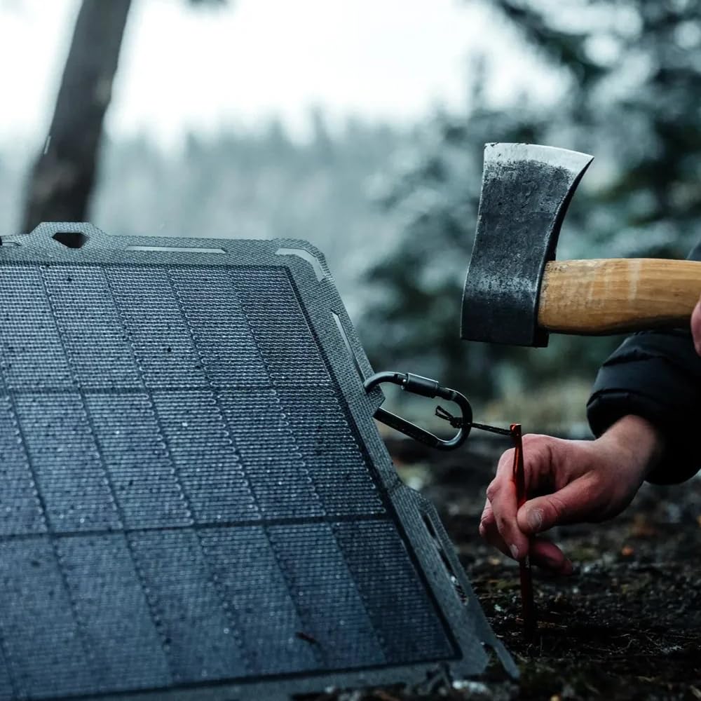 Dark Energy Backcountry Bundle - Poseidon Pro 10,000 mAh Portable Charger Power Bank + Spectre 18W Solar Panel with Accessory Kit & 20W Wall Charger - Off-Grid Generator System for Camping & Hiking