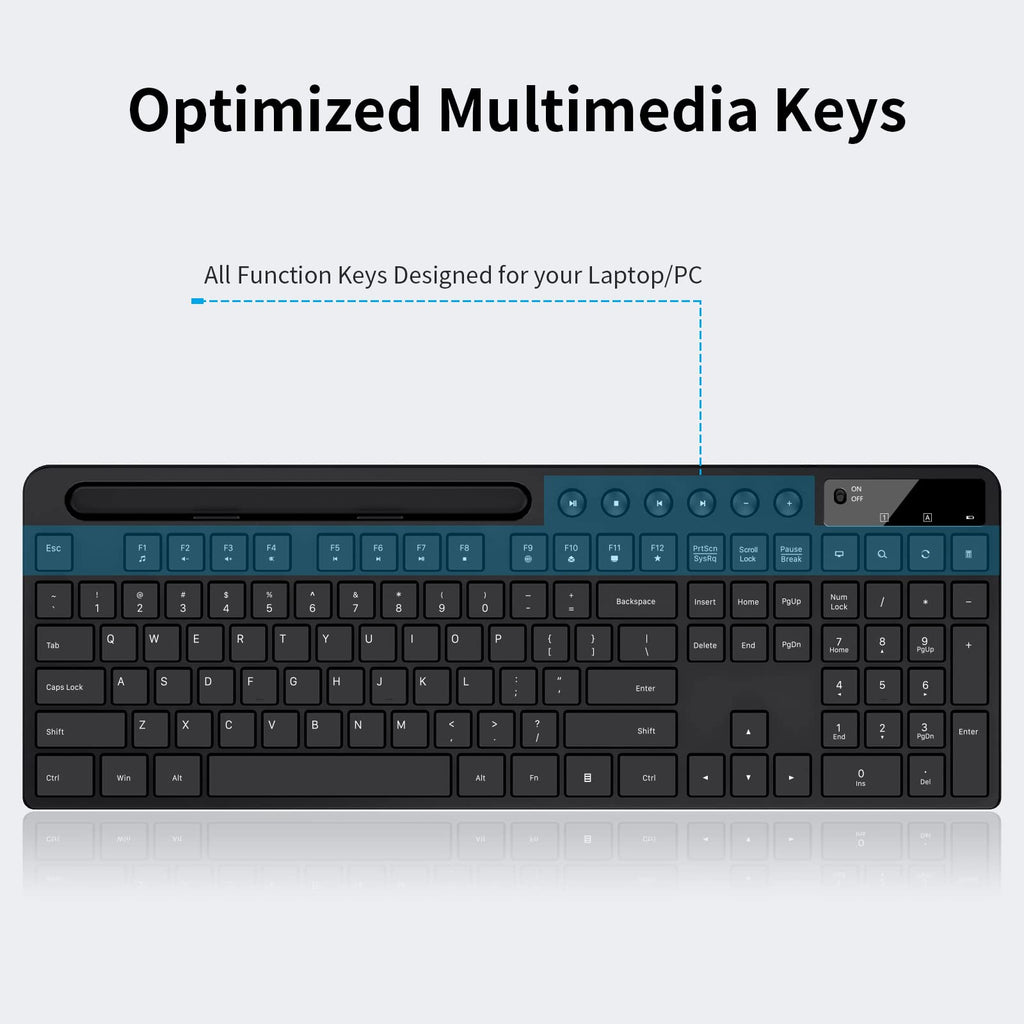 MARVO Wireless Keyboard & Mouse Combo with Phone Holder