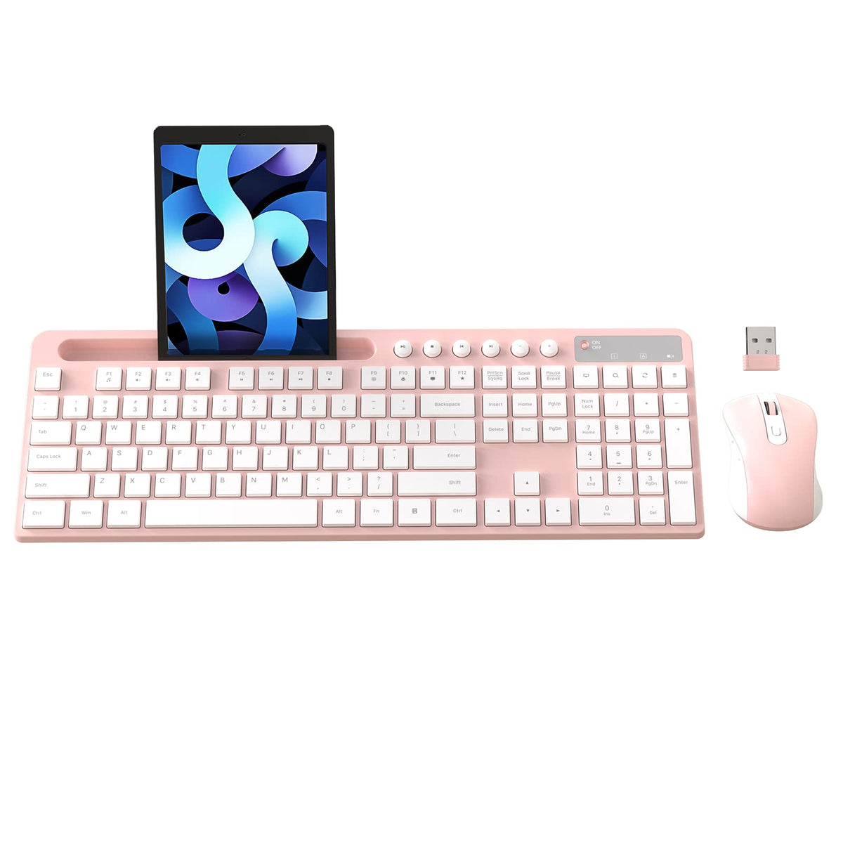 MARVO Wireless Keyboard & Mouse Combo with Phone Holder