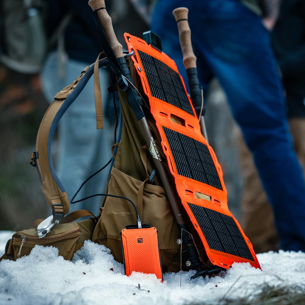 Dark Energy Backcountry Bundle - Poseidon Pro 10,000 mAh Portable Charger Power Bank + Spectre 18W Solar Panel with Accessory Kit & 20W Wall Charger - Off-Grid Generator System for Camping & Hiking