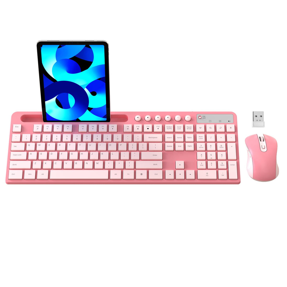 MARVO Wireless Keyboard & Mouse Combo with Phone Holder