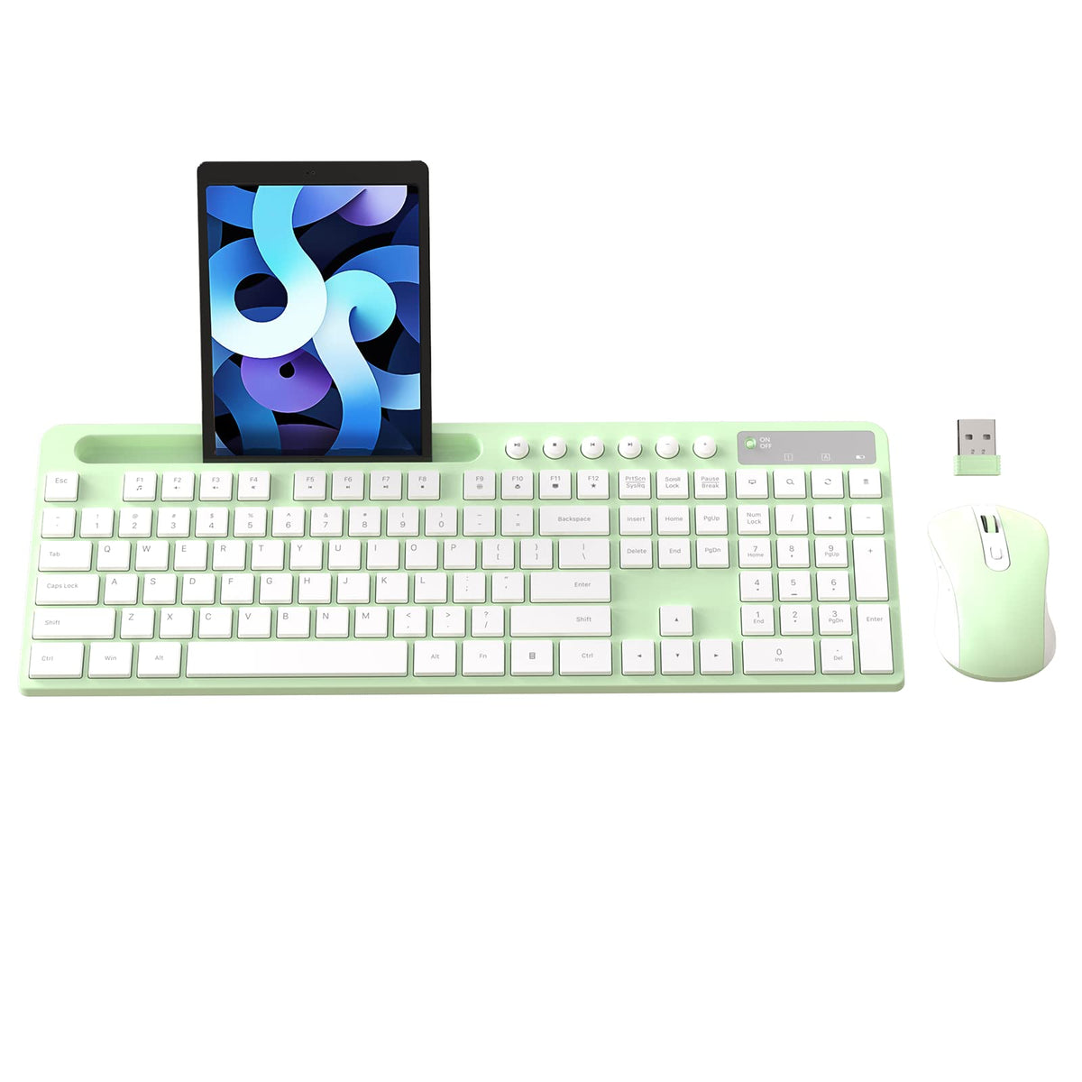 MARVO Wireless Keyboard & Mouse Combo with Phone Holder