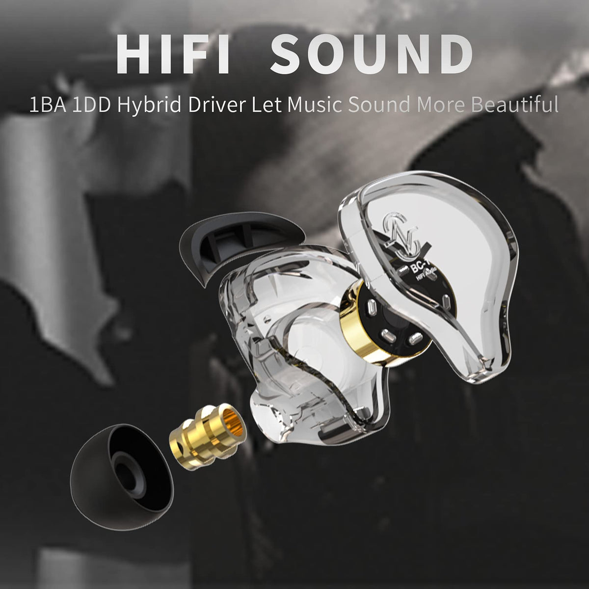 CCZ Yinyoo Melody 1DD+1BA HiFi Wired IEM Earphones