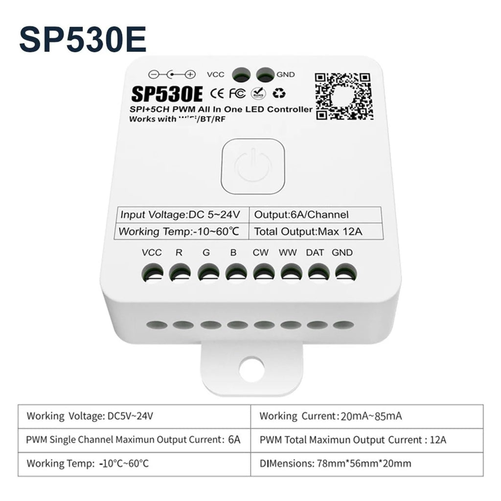 SP530E SPI 5-Channel PWM RGB CCT LED Controller