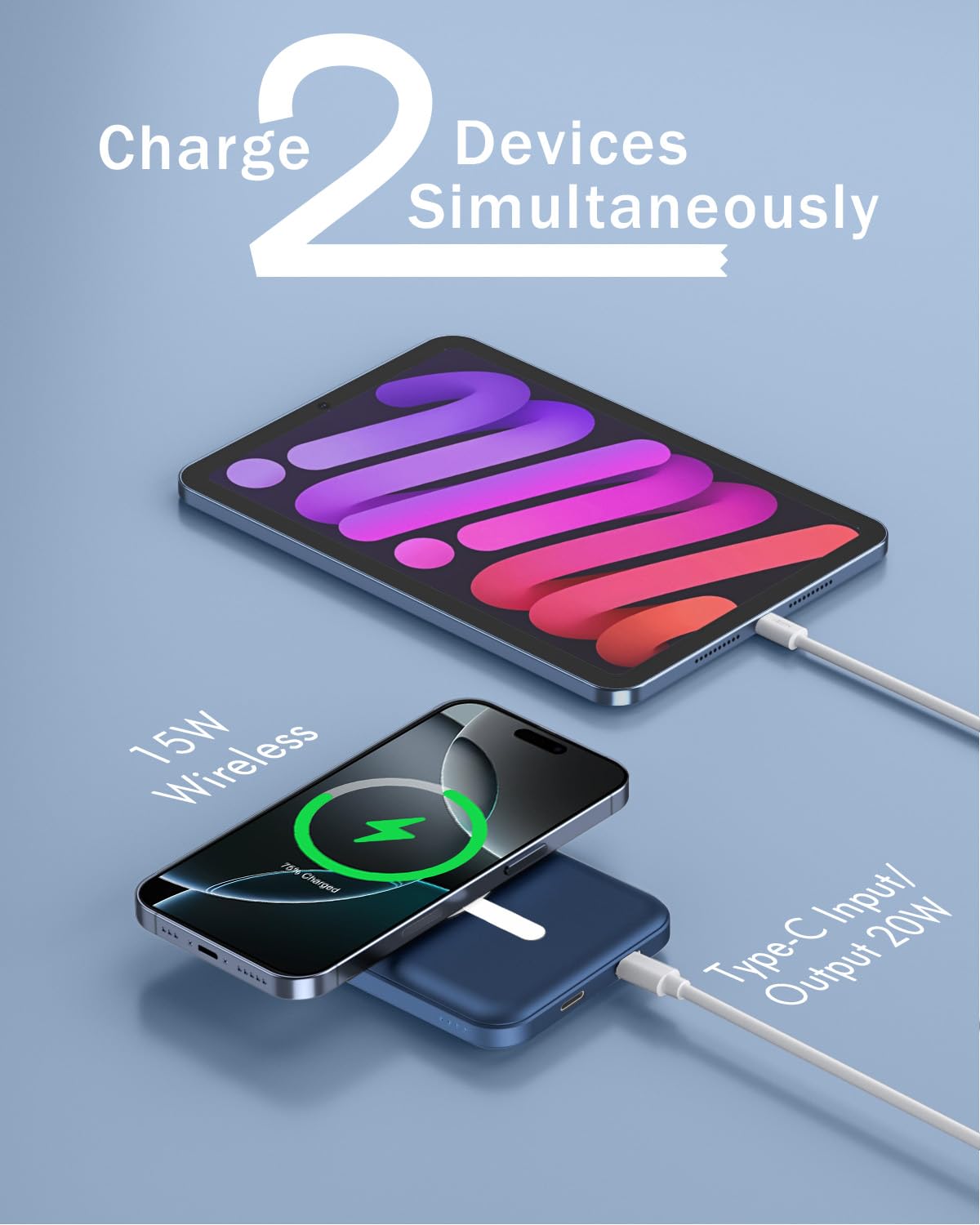 Podoru 5000mAh Ultra-Slim MagSafe Magnetic Power Bank
