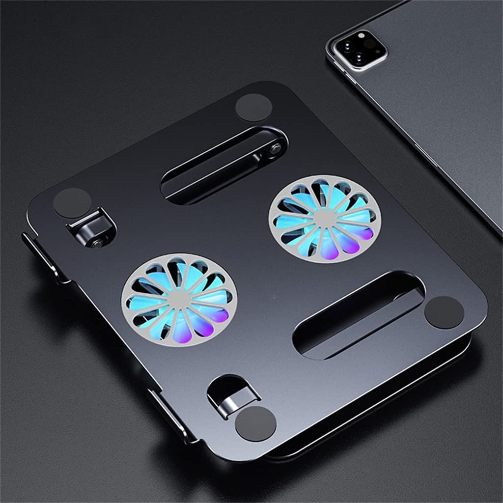 Foldable Aluminum Laptop Cooling Stand with Dual Fans