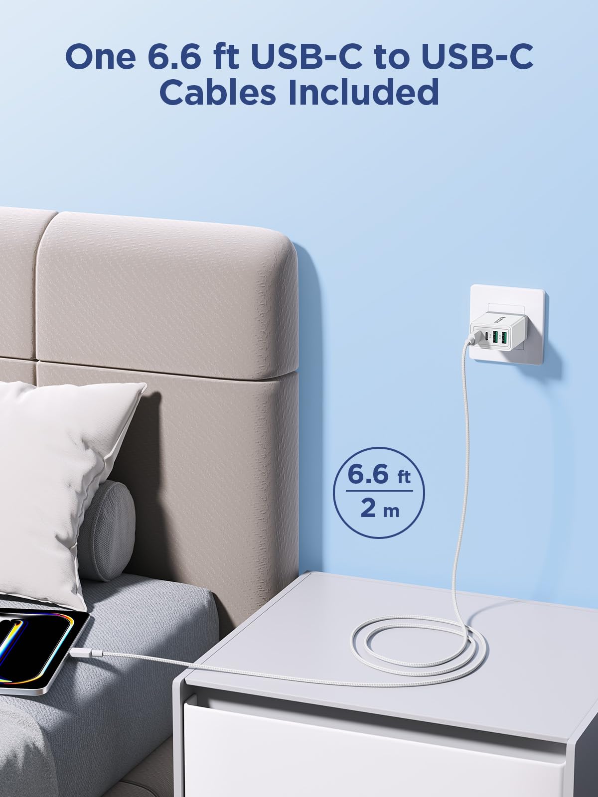 Aioneus USB C Charger Block, 40W Fast Charging Block Type C Charging Block 4-Port Dual Port PD+QC Wall Charger Head Cube for iPhone 17 16 15 14 13