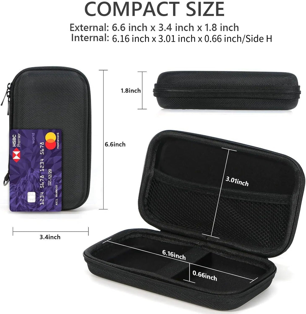 GLCON Small Hard Shell Carrying Case for External Battery,Cell Phone,GPS,Hard Drive,USB Charging Cable,Carrying Bag Mesh Inner Pocket,Zipper Enclosure,Universal Travel Pouch Bag
