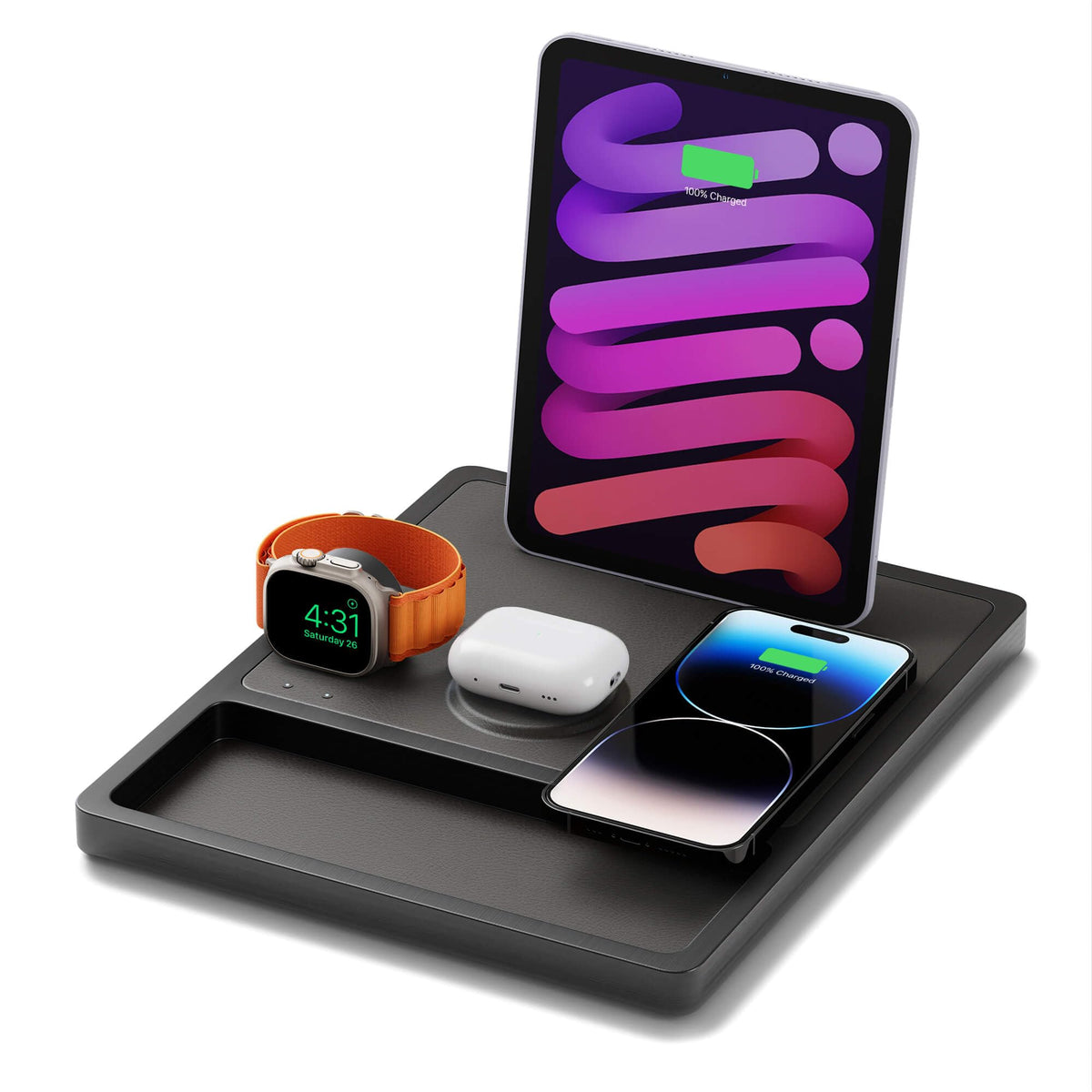 Quad Tray 4-in-1 MagSafe Wireless Charger & iPad Stand