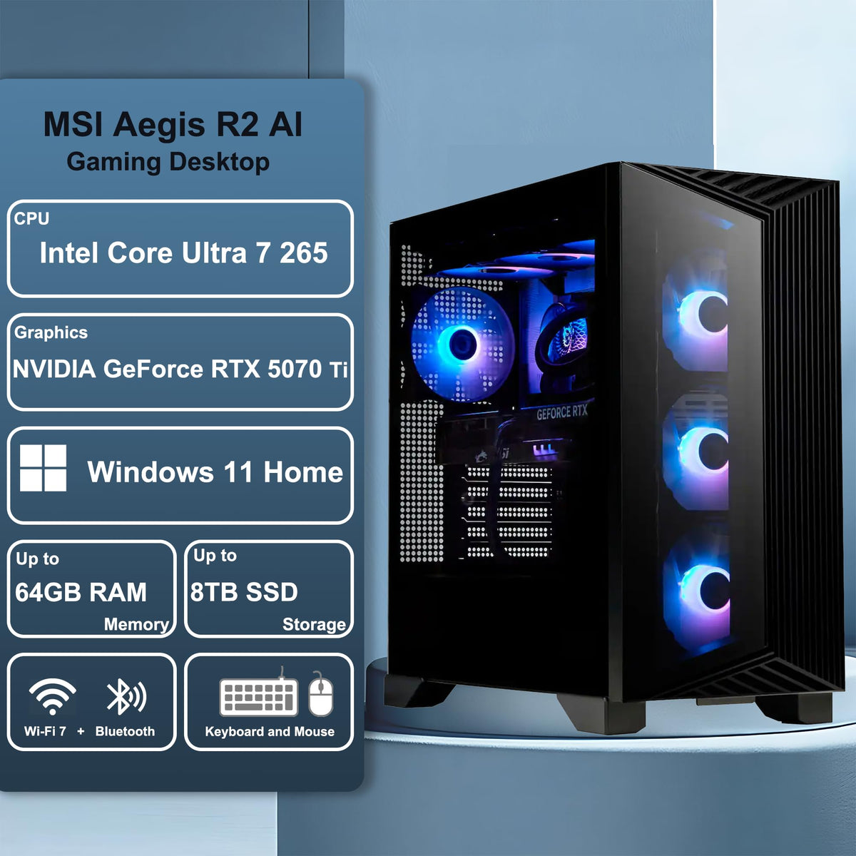 MSI Aegis R2 AI Ultra 9 RTX 5070 Ti Gaming Desktop