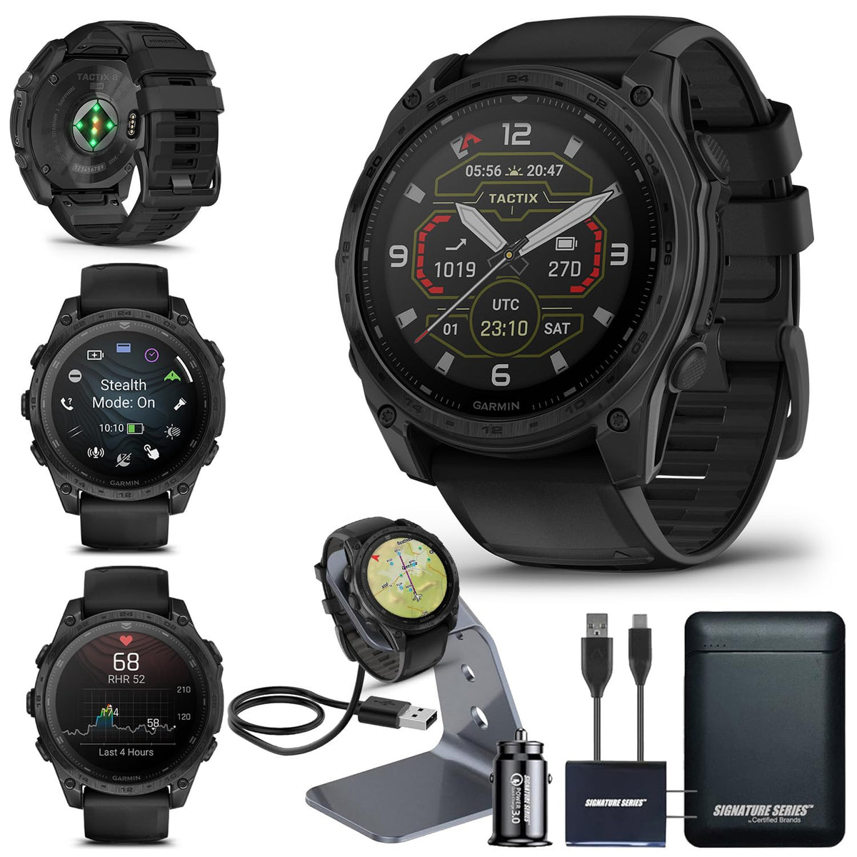Garmin tactix 8 Tactical GPS Smartwatch with Charger Bundle